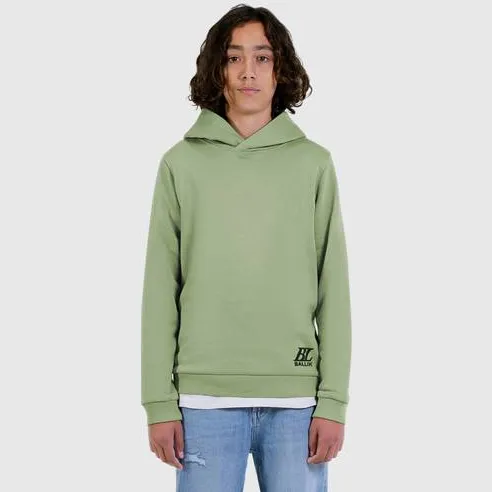Ballin rechtvallende hoodie met backprint - groen, foto 2