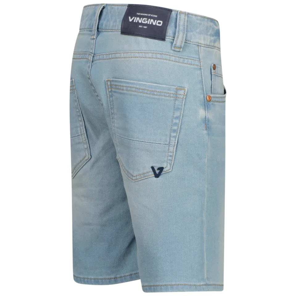 Vingino regular waist jeansshort lichtblauw denim, foto 4