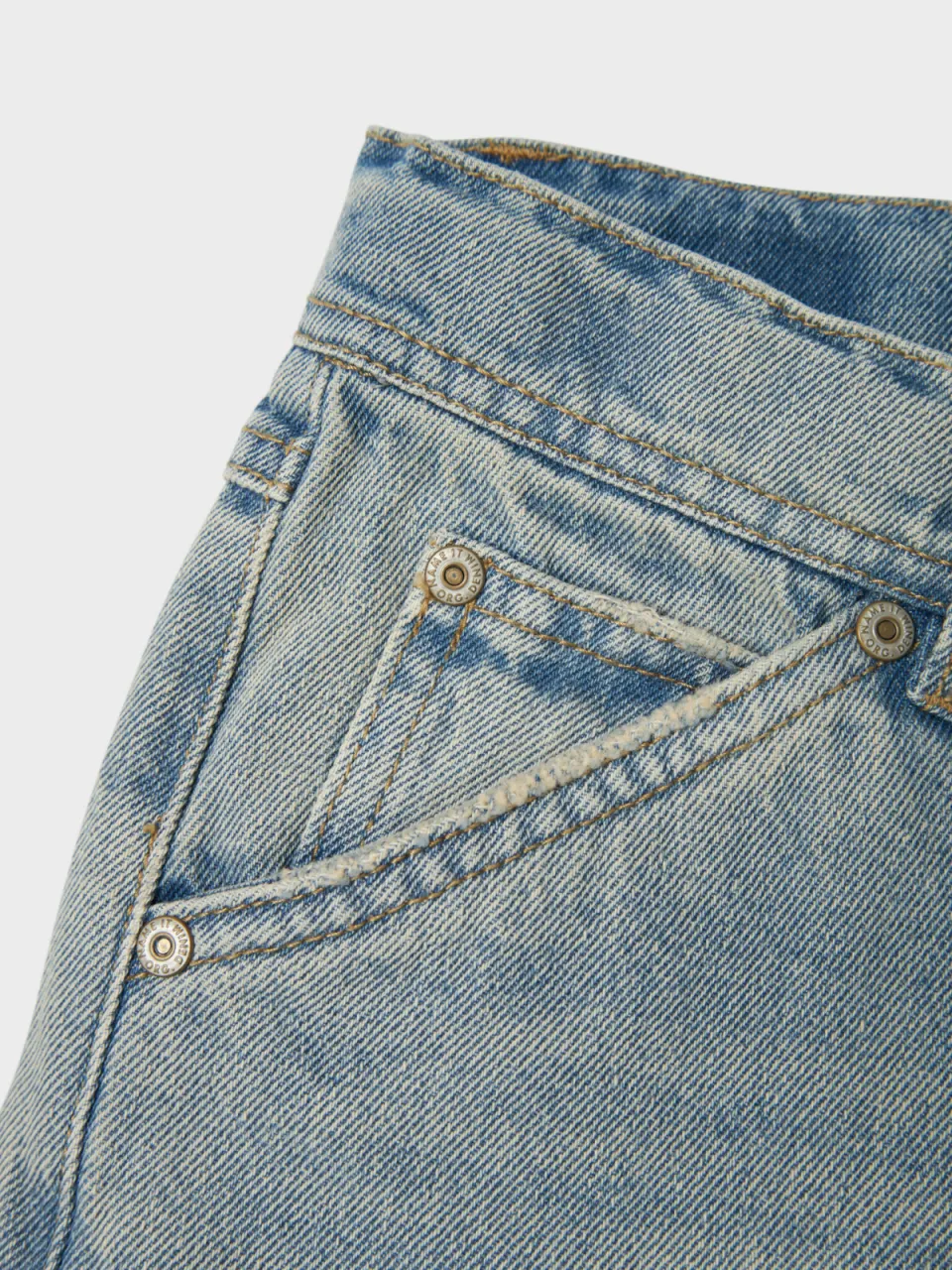 NAME IT KIDS straight fit jeans vintage light blue denim, foto 5