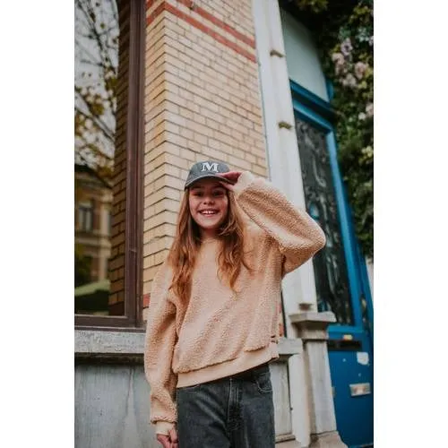No Way Monday rechtvallende sweater met teddy details - beige, foto 3