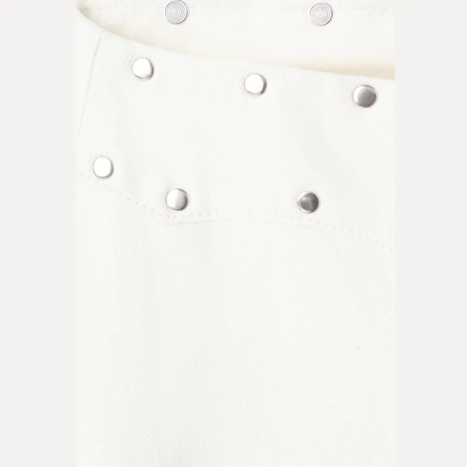 Mango TEEN low waist wide leg jeans met studs - wit, foto 7