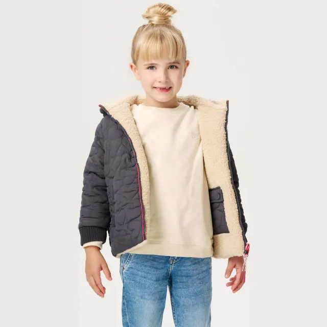 Noppies reversible jas grijs Grijs/ecru