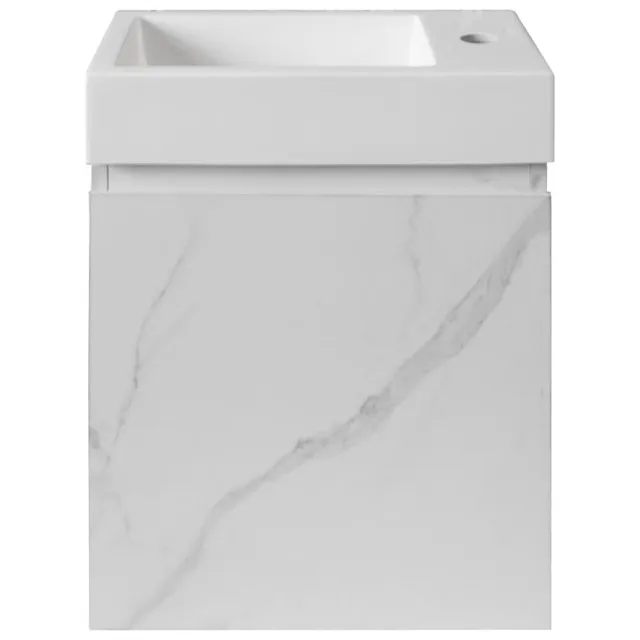 Boss & Wessing Fonteinkast BWS Sona Met Verticaal Reliëf Soft-close Wit Marmer