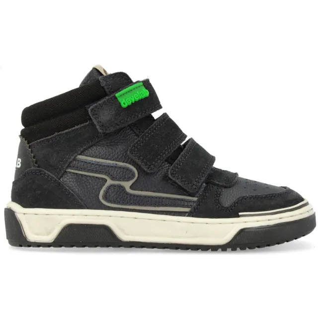 Develab leren sneakers donkerblauw