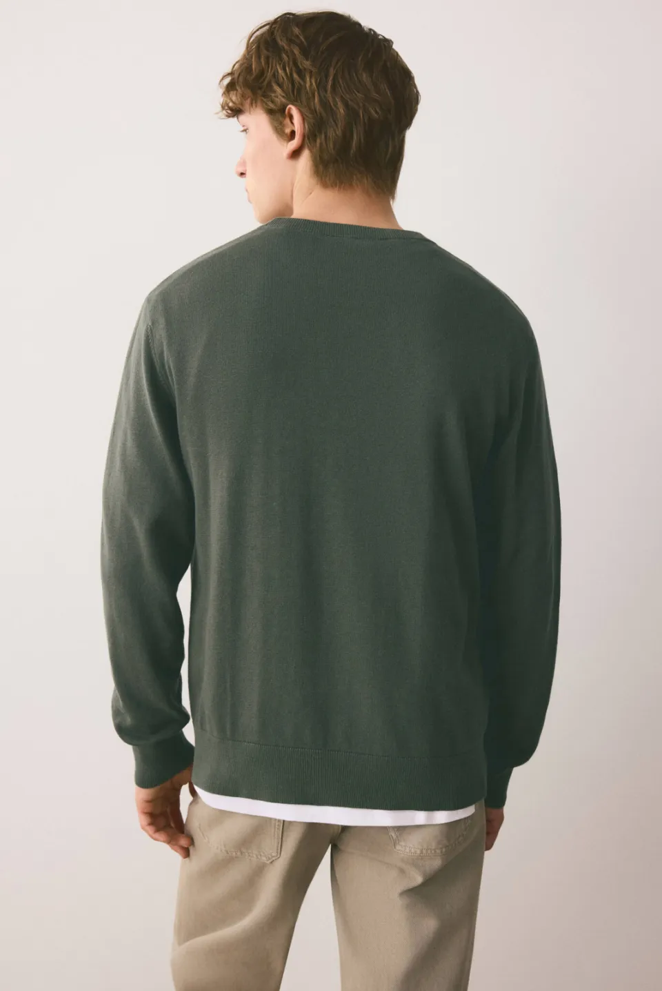 Mango TEEN katoenen gebreide trui - groen, foto 4