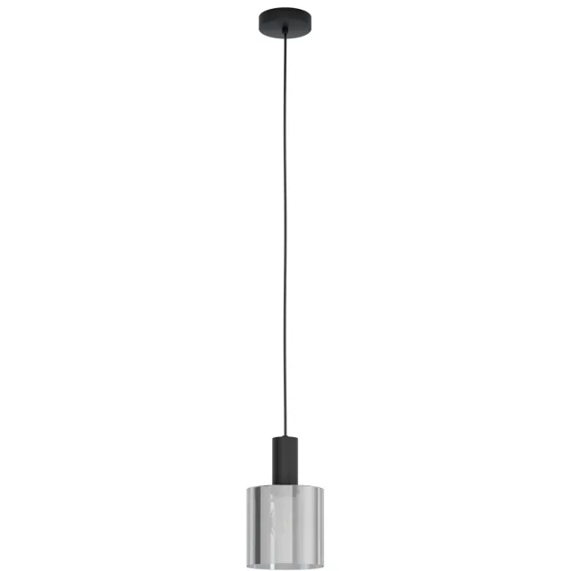 EGLO Gorosiba - Hanglamp - E27 - ؠ15 cm - rookglas - Zwart Zwart;Zwart-Transparant;