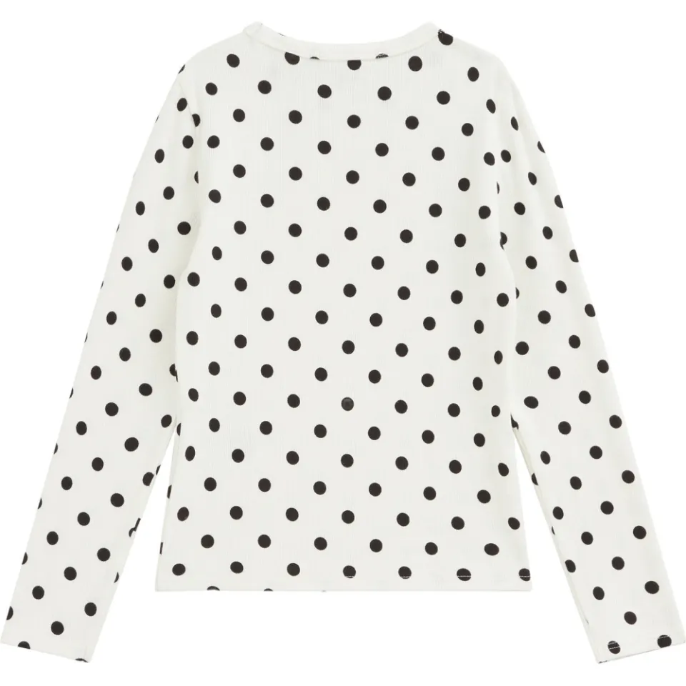 WE Fashion longsleeve met stippen wit, foto 4
