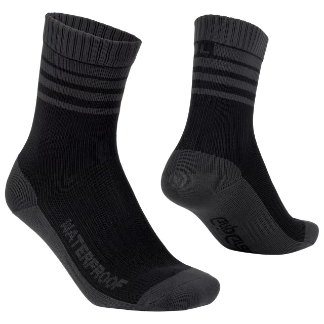GripGrab Waterproof Merino Thermal Sock fietssokken zwart/grijs