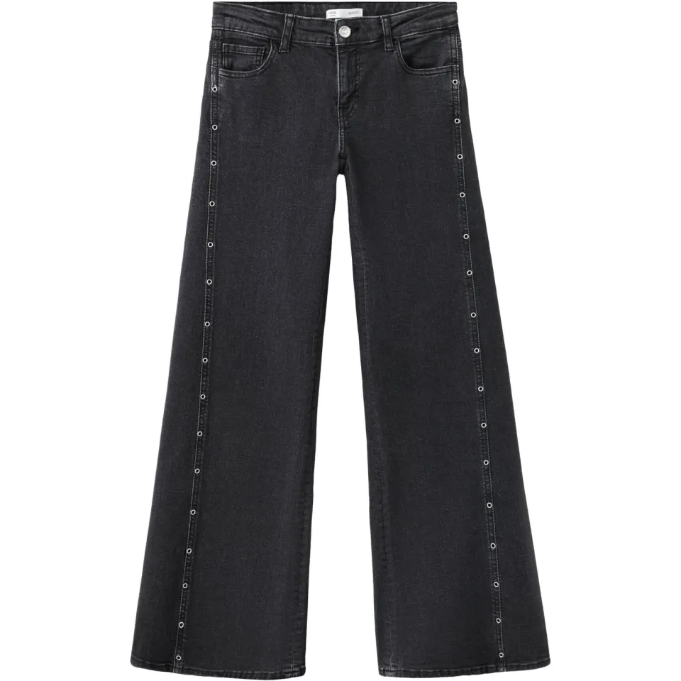 Mango TEEN wide leg jeans met studs - donkergrijs, foto 2