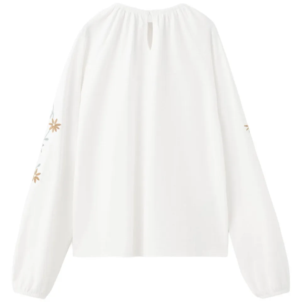 Mango Kids gebloemde blouse met borduursels - wit, foto 3