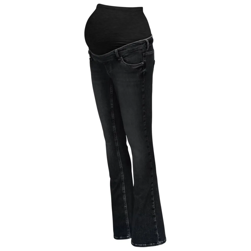 Only MATERNITY high waist zwangerschaps flared jeans black denim, foto 3