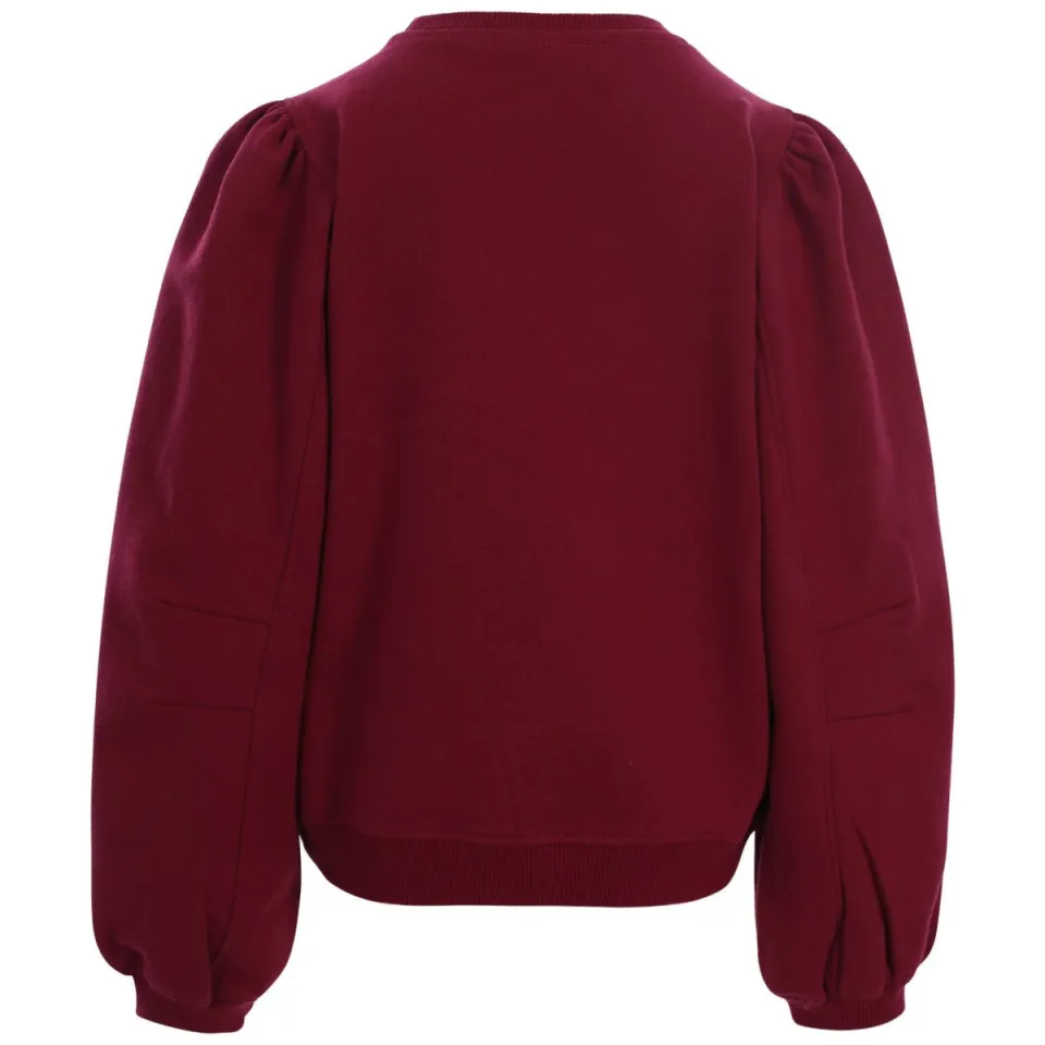 LOOXS little rechtvallende sweater met tekst - donkerrood, foto 4