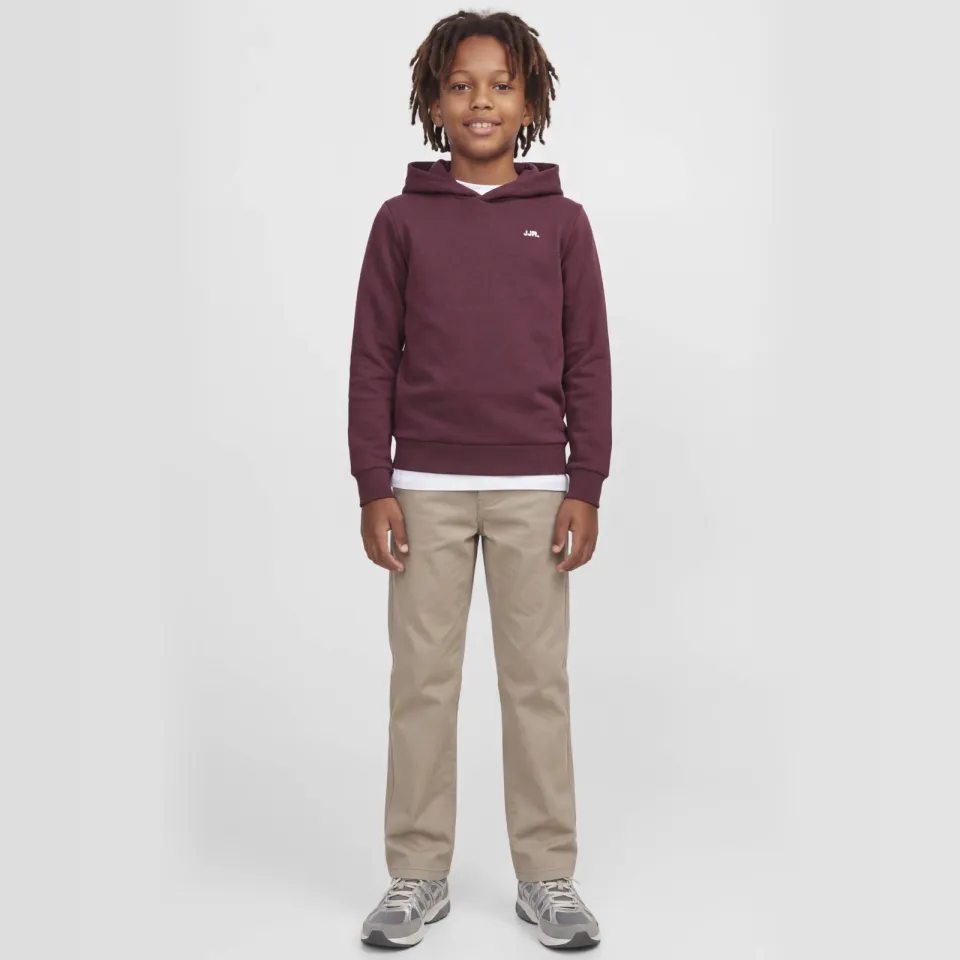 JJ Rebel JUNIOR rechtvallende hoodie - wijnrood