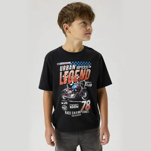 NAME IT zwart T-shirt met motorprint, foto 4