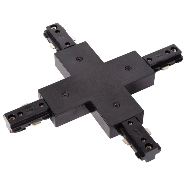 Lucide TRACK X-koppelstuk - 1-fase Railsysteem / Railverlichting - Zwart (Uitbreiding)