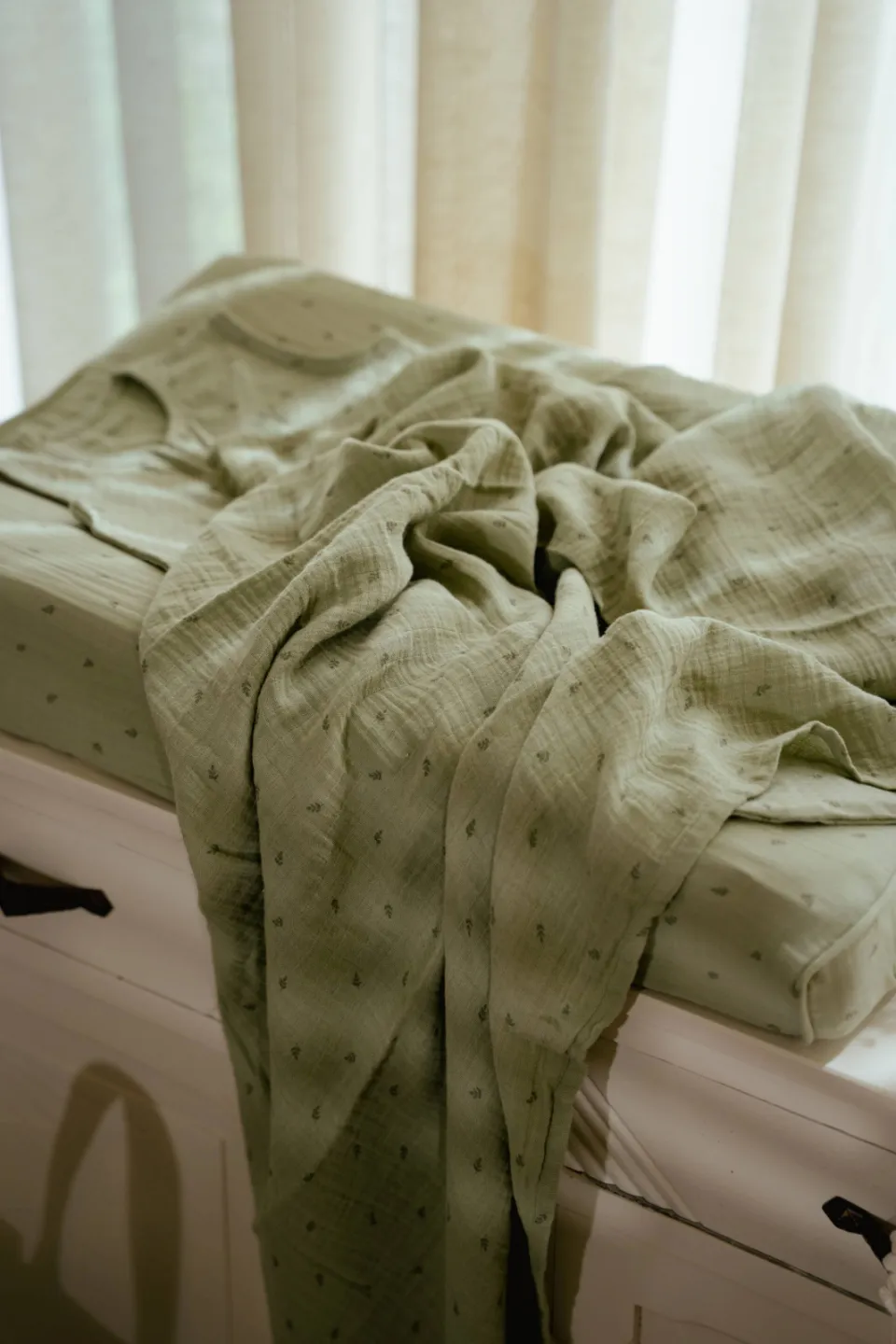 Little Dutch Pure Sage hydrofiele swaddle doek groen, foto 2