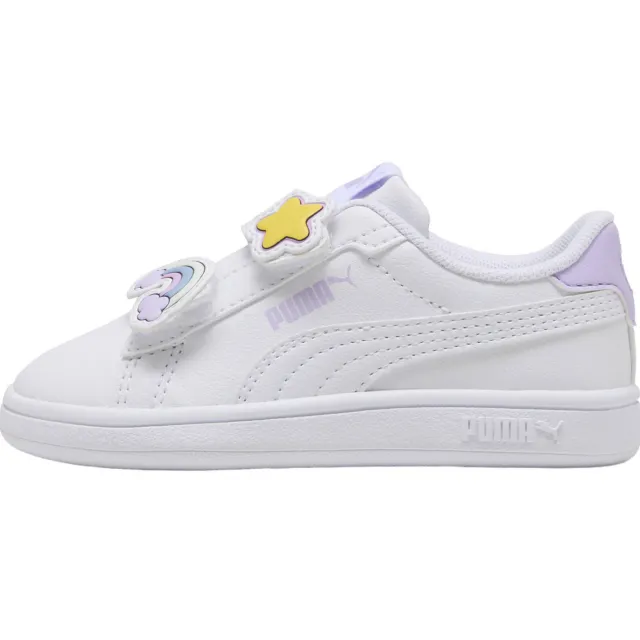 Puma Smash 3.0 imitatieleren sneakers - wit/lila