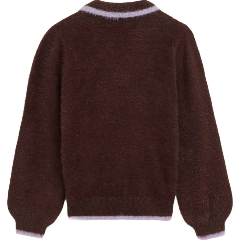 WE Fashion gebreide trui - donkerbruin/lila, foto 4