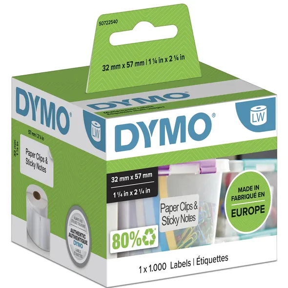 Dymo Etiket dymo labelwriter multifunctioneel 32x57mm 1 Rol
