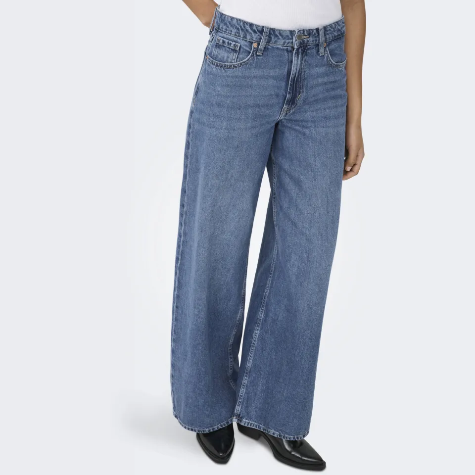 Only wide leg jeans medium blue denim, foto 3