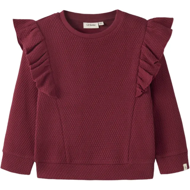 Lil' Atelier MINI sweater met ruches - rood