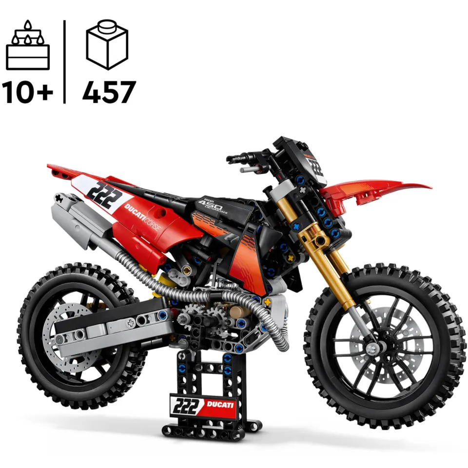 Lego Technic Ducati Desmo450 MX Factory Motor Speelgoed 42238, foto 5