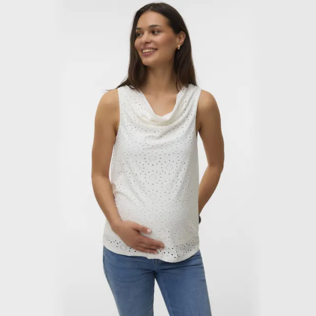 Vero Moda maternity zwangerschaps top ajour wit, foto 3