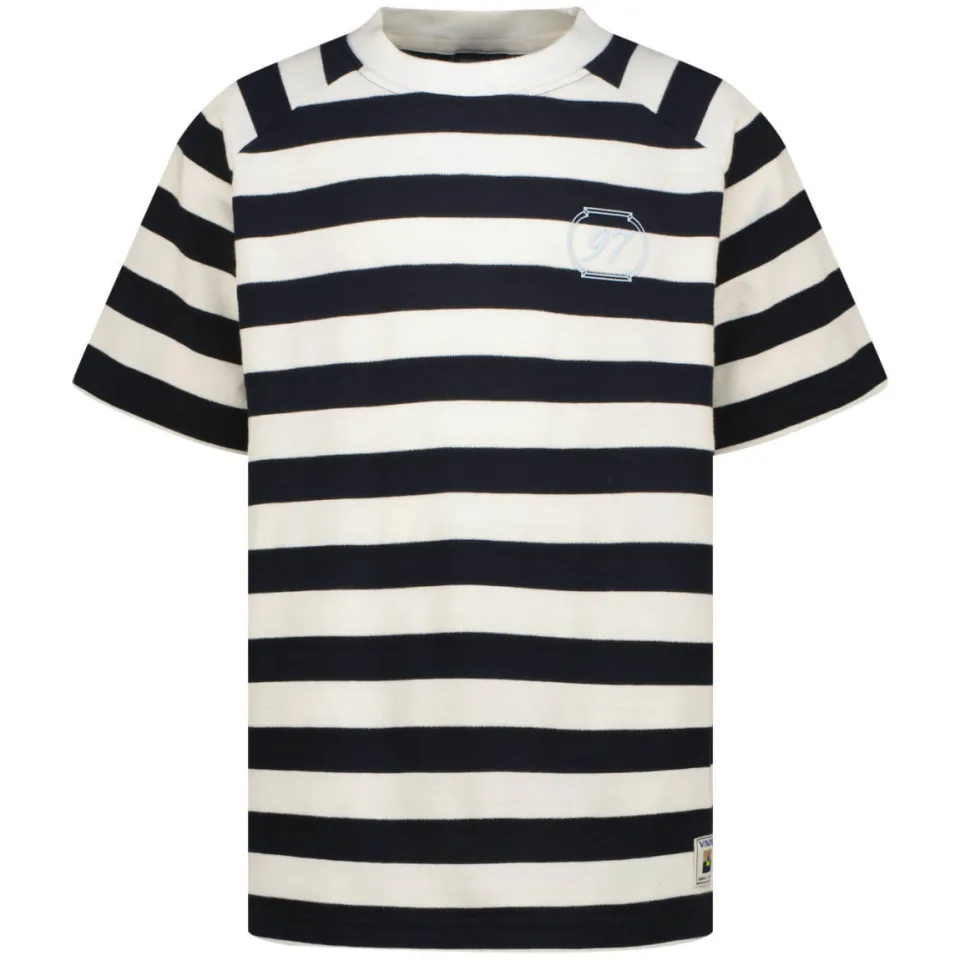 Vingino gestreept T-shirt donkerblauw donkerblauw/wit, foto 2