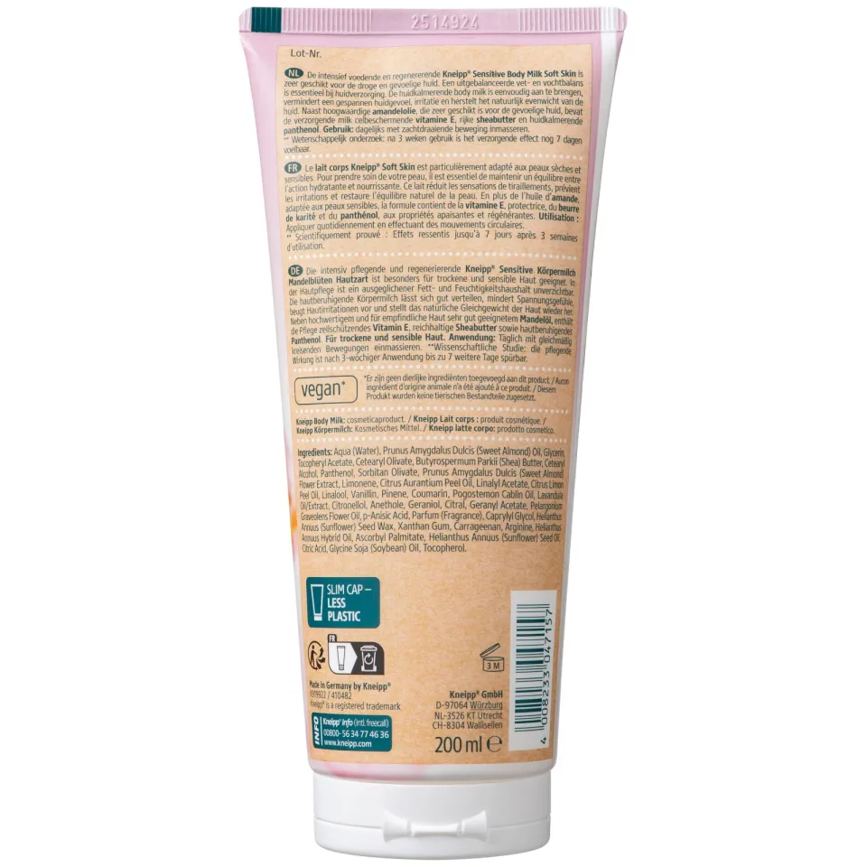 Kneipp Sensitive Body Milk Soft Skin bodylotion amandelbloesem 200 ml, foto 3