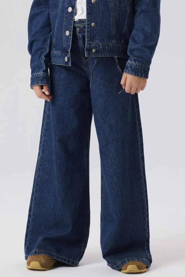 NAME IT KIDS NKFBELLA wide leg jeans dark blue denim