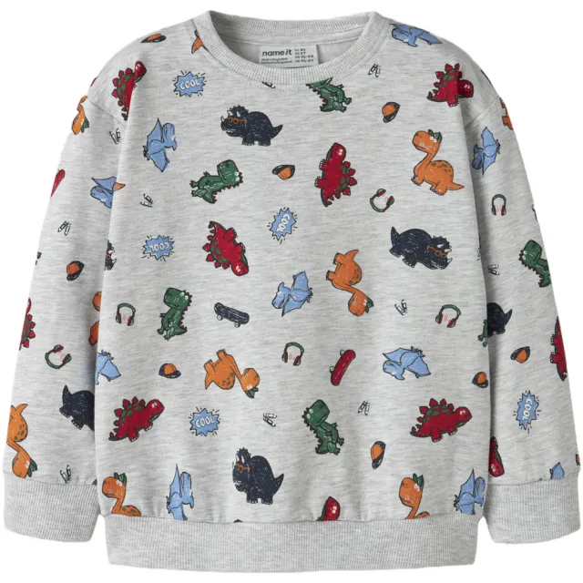 NAME IT MINI sweater met print - grijs