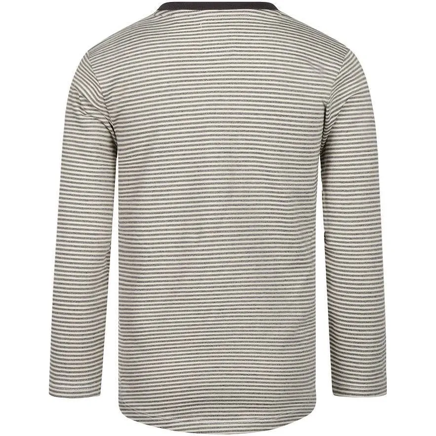 Koko Noko rechtvallende gestreepte longsleeve beige donkergrijs, foto 3