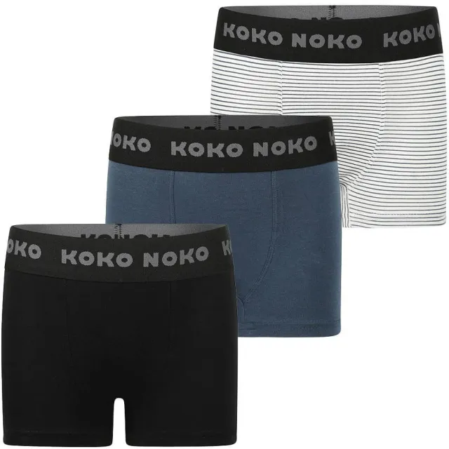 Koko Noko boxershorts donkerblauw zwart wit set van 3, foto 2