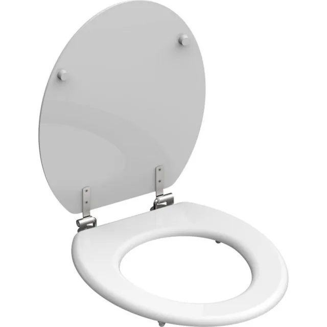 Schutte toiletzitting wit MDF met RVS scharnieren