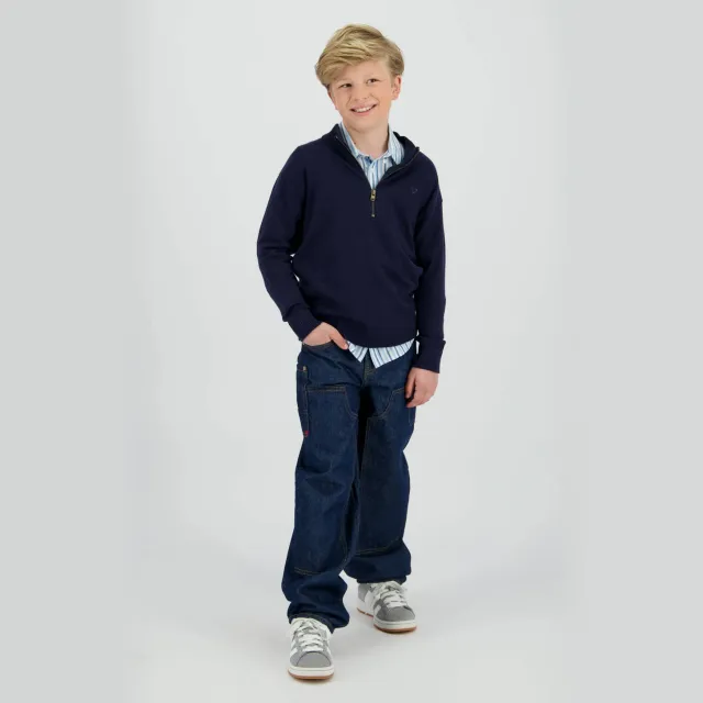 Vingino trui donkerblauw fijn gebreid