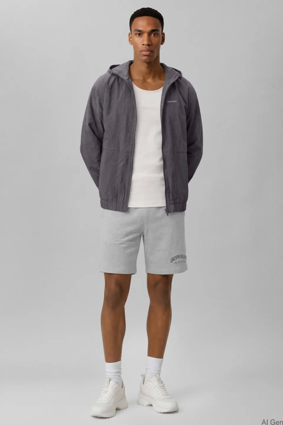 Calvin Klein JEANS relaxed sweatshort grijs, foto 3