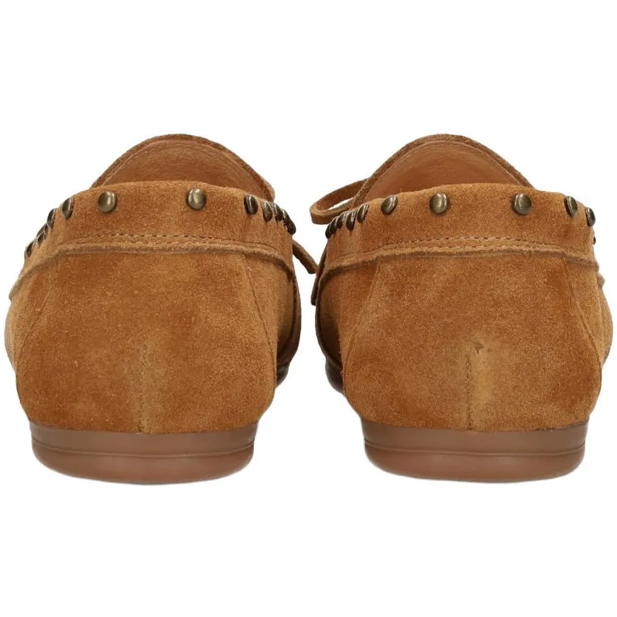 Poelman Kiya suède mocassins met studs - cognac, foto 3