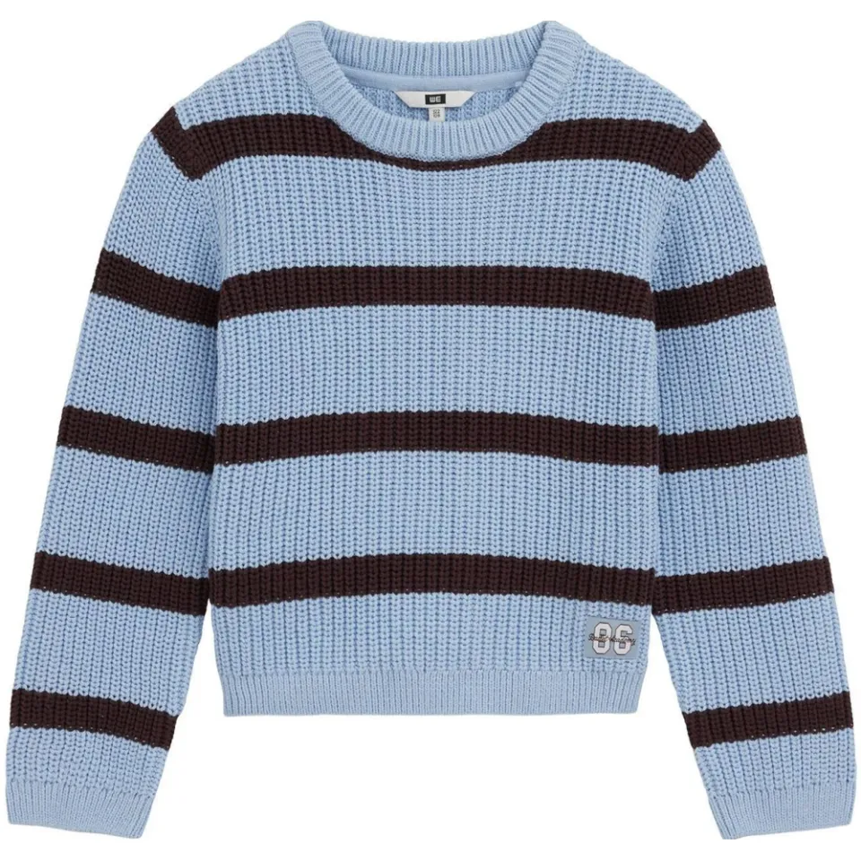 WE Fashion katoenen gebreide gestreepte trui - blauw, foto 2