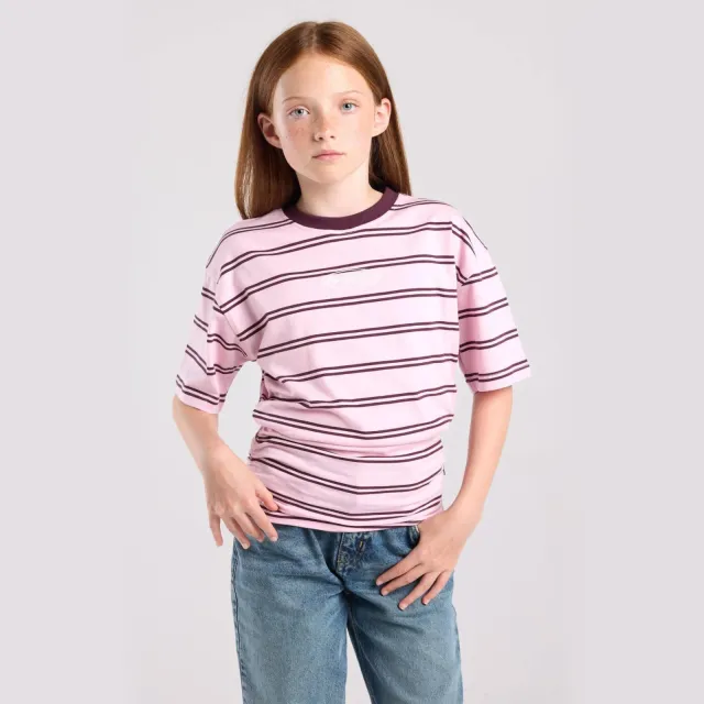 America Today Eleni Jr gestreept T-shirt roze Lichtroze / donkerrood
