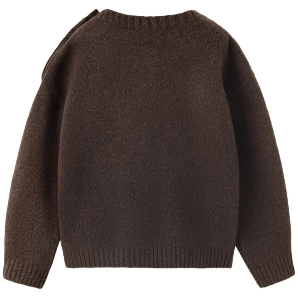 Mango Kids gebreide trui met print - donkerbruin, foto 3
