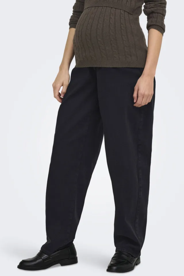 Only MATERNITY zwangerschaps barrel jeans - black denim