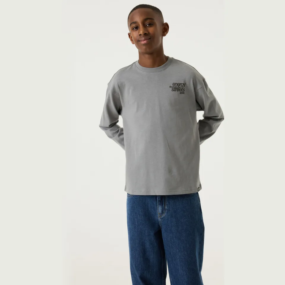 Garcia rechtvallende longsleeve grijs, foto 2