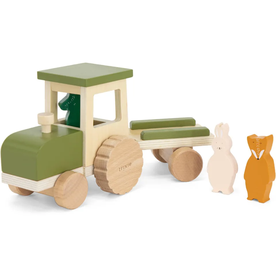 Trixie tractor met aanhangwagen groen, foto 3