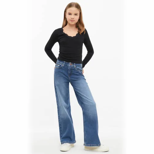 s.Oliver longsleeve met V-hals zwart