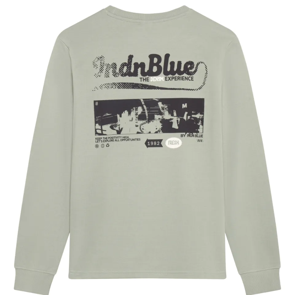Indian Blue Jeans rechtvallende longsleeve groen, foto 3