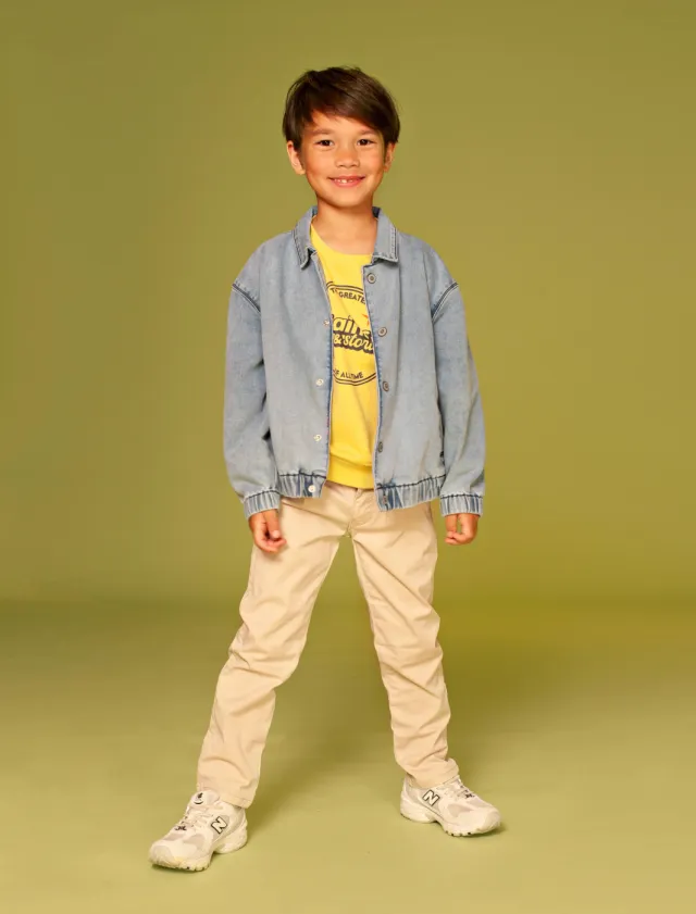 Stains&Stories spijkerjas lichtblauw Grey blue denim