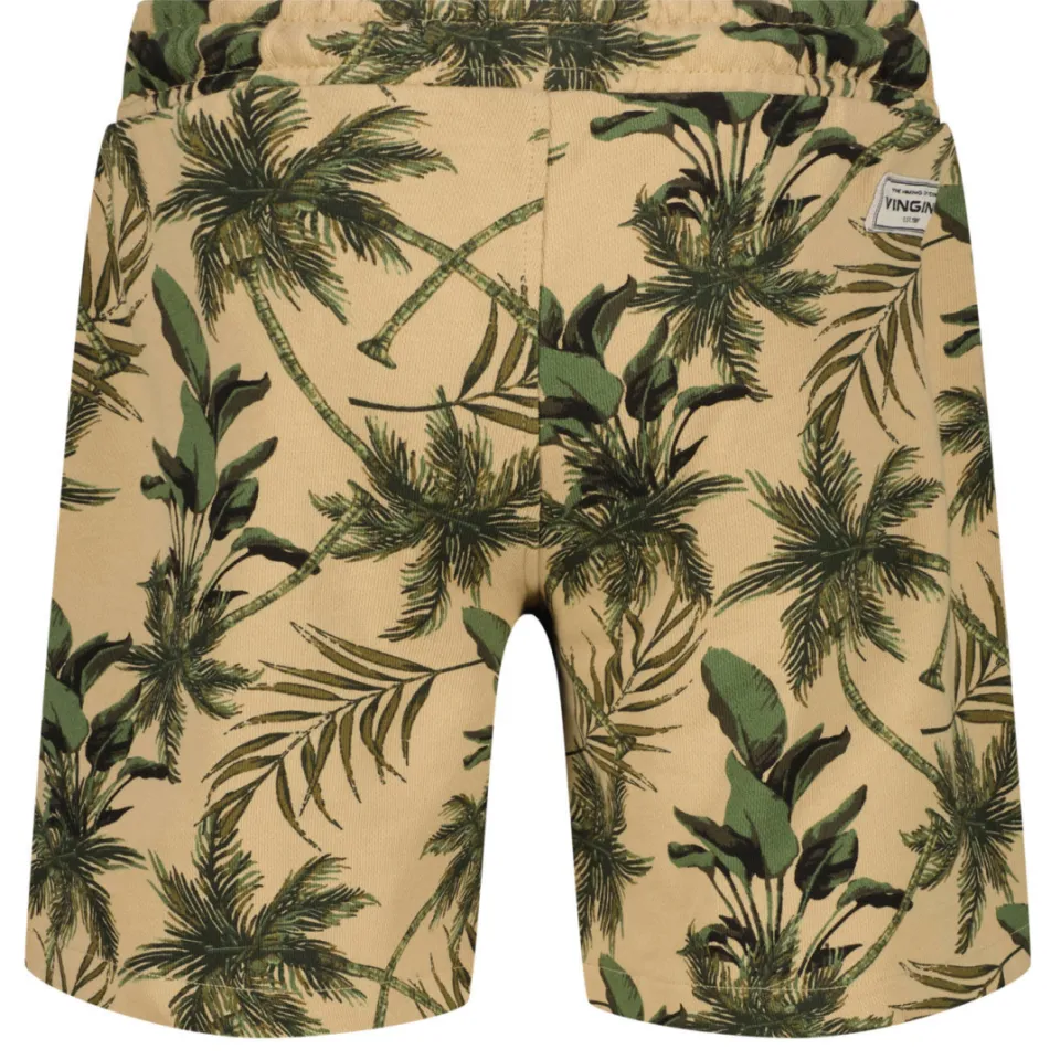 Vingino relaxed sweatshort zand met bladprint, foto 3