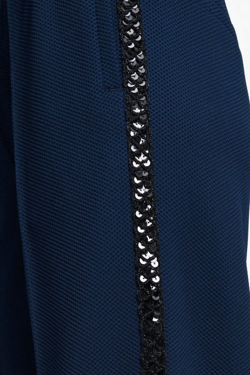POM Amsterdam wide leg broek met glitters - donkerblauw, foto 3