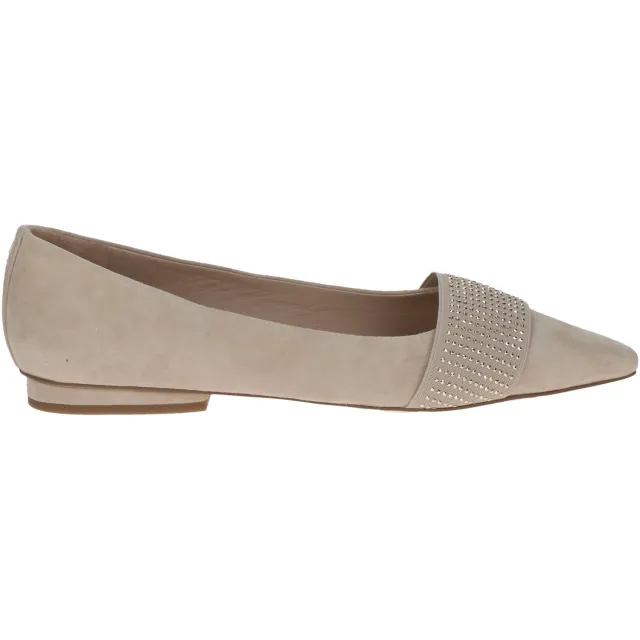 Peter Kaiser leren loafers met strass taupe