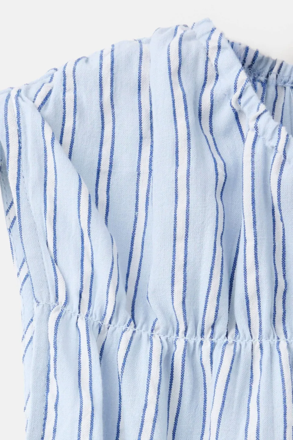 Mango gestreepte top met peplum lichtblauw, foto 5